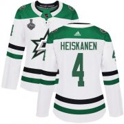 Cheap Adidas Stars #4 Miro Heiskanen White Road Authentic Women's 2020 Stanley Cup Final Stitched NHL Jersey