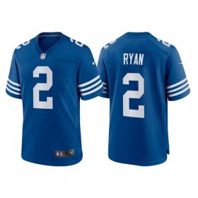 Wholesale Cheap Men\'s Indianapolis Colts #2 Matt Ryan Blue Stitched Football Jersey