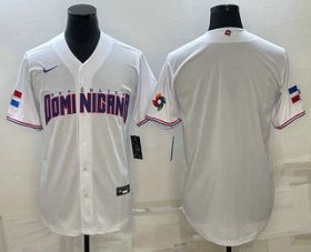 Wholesale Cheap Men\'s Dominican Republic Baseball 2023 White World Baseball With Patch Classic Stitched Jersey