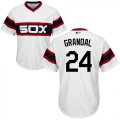 Wholesale Cheap White Sox #24 Yasmani Grandal White New Cool Base Alternate Home Stitched Youth MLB Jersey