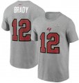 Wholesale Cheap Men's Tampa Bay Buccaneers Tom Brady Nike Heathered Gray Super Bowl LV Champions Name & Number T-Shirt