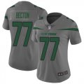 Wholesale Cheap Nike Jets #77 Mekhi Becton Gray Women's Stitched NFL Limited Inverted Legend Jersey