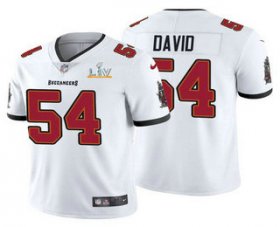 Wholesale Cheap Men\'s Tampa Bay Buccaneers #54 Lavonte David White 2021 Super Bowl LV Limited Stitched NFL Jersey