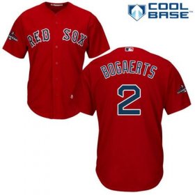 Wholesale Cheap Red Sox #2 Xander Bogaerts Red Cool Base 2018 World Series Stitched Youth MLB Jersey