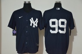 Wholesale Cheap Men\'s New York Yankees #99 Aaron Judge No Name Navy Blue Stitched MLB Cool Base Nike Jersey