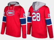 Wholesale Cheap Canadiens #28 Mike Reilly Red Name And Number Hoodie