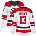 Wholesale Cheap Adidas Devils #13 Nico Hischier White Alternate Authentic Women's Stitched NHL Jersey