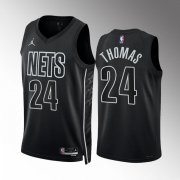 Wholesale Cheap Men's Brooklyn Nets #24 Cam Thomas 2022-23 Black Statement Edition Stitched Basketball Jersey