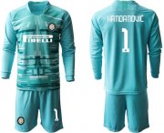 Wholesale Cheap Inter Milan #1 Handanovic Light Blue Goalkeeper Long Sleeves Soccer Club Jersey