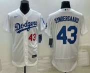 Wholesale Cheap Men's Los Angeles Dodgers #43 Noah Syndergaard Number White Flex Base Stitched Baseball Jersey