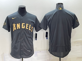 Wholesale Men\'s Los Angeles Angels Blank Grey 2022 All Star Stitched Flex Base Nike Jersey