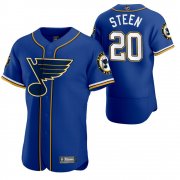 Wholesale Cheap St. Louis Blues #20 Alexander Steen Men's 2020 NHL x MLB Crossover Edition Baseball Jersey Blue