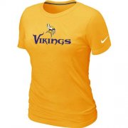 Wholesale Cheap Women's Nike Minnesota Vikings Authentic Logo T-Shirt Yellow