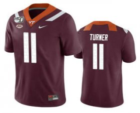 Wholesale Cheap Men\'s Virginia Tech Hokies #11 Tre Turner Maroon 150th College Football Nike Jersey