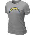 Wholesale Cheap Women's Nike Los Angeles Chargers Logo NFL T-Shirt Light Grey