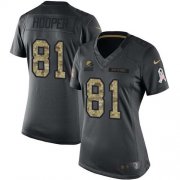 Wholesale Cheap Nike Browns #81 Austin Hooper Black Women's Stitched NFL Limited 2016 Salute to Service Jersey