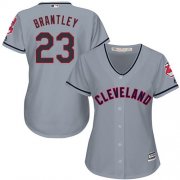 Wholesale Cheap Indians #23 Michael Brantley Grey Women's Road Stitched MLB Jersey