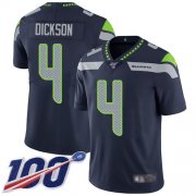 Wholesale Cheap Nike Seahawks #4 Michael Dickson Steel Blue Team Color Men's Stitched NFL 100th Season Vapor Limited Jersey