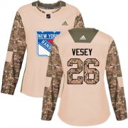Wholesale Cheap Adidas Rangers #26 Jimmy Vesey Camo Authentic 2017 Veterans Day Women's Stitched NHL Jersey