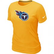 Wholesale Cheap Women's Nike Tennessee Titans Logo NFL T-Shirt Yellow