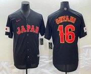 Wholesale Cheap Men's Japan Baseball #16 Shohei Ohtani 2023 Black World Classic Stitched Jersey