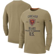 Wholesale Cheap Men's Chicago Bears Nike Tan 2019 Salute to Service Sideline Performance Long Sleeve Shirt
