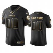 Wholesale Cheap Vikings Custom Men's Stitched NFL Vapor Untouchable Limited Black Golden Jersey