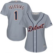 Wholesale Cheap Tigers #1 Jose Iglesias Grey Road Women's Stitched MLB Jersey