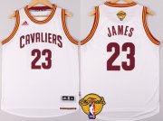 Wholesale Cheap Men's Cleveland Cavaliers #23 LeBron James 2017 The NBA Finals Patch White Jersey
