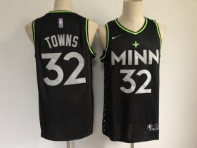 Wholesale Cheap Men\'s Minnesota Timberwolves #32 Karl-Anthony Towns Black 2021 Nike City Edition Swingman Stitched NBA Jersey