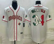 Wholesale Cheap Men's Mexico Baseball #34 Fernando Valenzuela 2023 White World Classic Stitched Jerseys