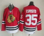 Wholesale Cheap Men's Chicago Blackhawks #35 Tony Esposito Red Throwback Jersey