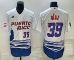 Wholesale Cheap Mens Puerto Rico Baseball #39 Edwin Diaz Number 2023 White World Baseball Classic Stitched Jersey