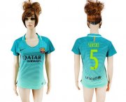Wholesale Cheap Women's Barcelona #5 Sergio Sec Away Soccer Club Jersey