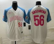 Wholesale Cheap Men's Mexico Baseball #56 Randy Arozarena Number 2023 White Blue World Classic Stitched Jersey8