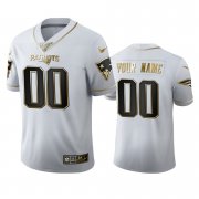 Wholesale Cheap New England Patriots Custom Men's Nike White Golden Edition Vapor Limited NFL 100 Jersey