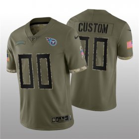 Wholesale Cheap Men\'s Tennessee Titans ACTIVE PLAYER Custom 2022 Olive Salute To Service Limited Stitched Jersey