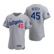 Wholesale Cheap Los Angeles Dodgers #45 Matt Beaty Gray 2020 World Series Champions Jersey