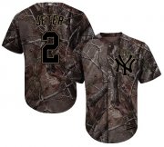 Wholesale Cheap Yankees #2 Derek Jeter Camo Realtree Collection Cool Base Stitched MLB Jersey