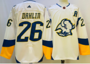 Wholesale Cheap Men's Buffalo Sabres #26 Rasmus Dahlin White 2022 Reverse Retro Authentic Jersey