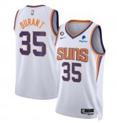 Wholesale Cheap Men's Phoenix Suns #35 Kevin Durant White Association Edition With No.6 Patch Stitched Basketball Jersey