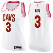Wholesale Cheap Nike Cleveland Cavaliers #3 George Hill White Pink Women's NBA Swingman Fashion Jersey