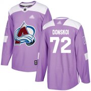 Wholesale Cheap Adidas Avalanche #72 Joonas Donskoi Purple Authentic Fights Cancer Stitched NHL Jersey
