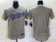 Wholesale Cheap Men's Los Angeles Dodgers Blank Gray Flex Base Stitched Baseball Jersey