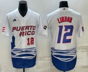 Wholesale Cheap Men's Puerto Rico Baseball #23 Francisco Lindor Number White 2023 World Baseball Classic Stitched Jersey
