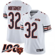 Wholesale Cheap Nike Bears #32 David Montgomery White Men's Stitched NFL 100th Season Vapor Limited Jersey
