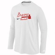 Wholesale Cheap Atlanta Braves Long Sleeve MLB T-Shirt White