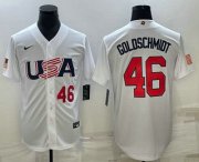 Wholesale Cheap Men's USA Baseball #46 Paul Goldschmidt Number 2023 White World Baseball Classic Stitched Jerseys