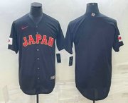 Wholesale Cheap Men's Japan Baseball Blank 2023 Black World Classic Stitched Jerseys
