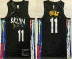 Wholesale Cheap Men's Brooklyn Nets #11 Kyrie Irving NEW Black 2021 City Edition AU Stitched NBA Jersey
